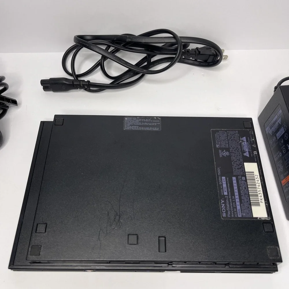 Sony playstation 2 PS2 Slim SCPH-75001 Complete Console Bundle OEM 2 Controllers
